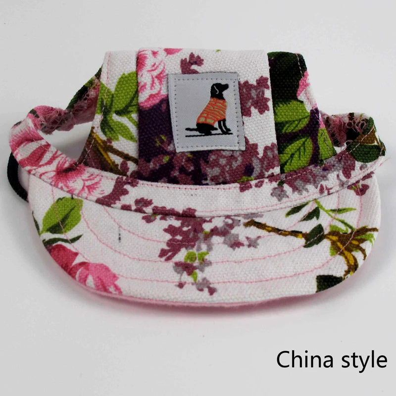 Dog Sun Hat – Adjustable Canvas Baseball Cap for Small & Medium Dogs