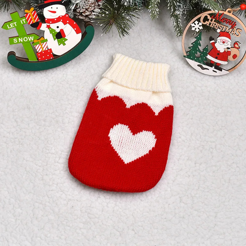 Winter Knitted Dog Sweater – Warm Striped Pullover for Small to Large Dogs