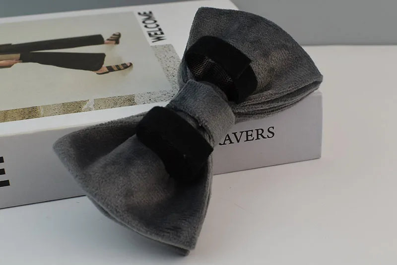 Dark Grey Velvet Personalized Dog Collar, Leash & Harness Set