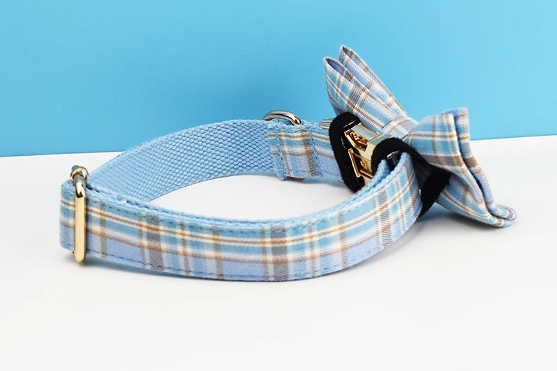 Plaid Personalized Dog Collar, Leash & Harness Set