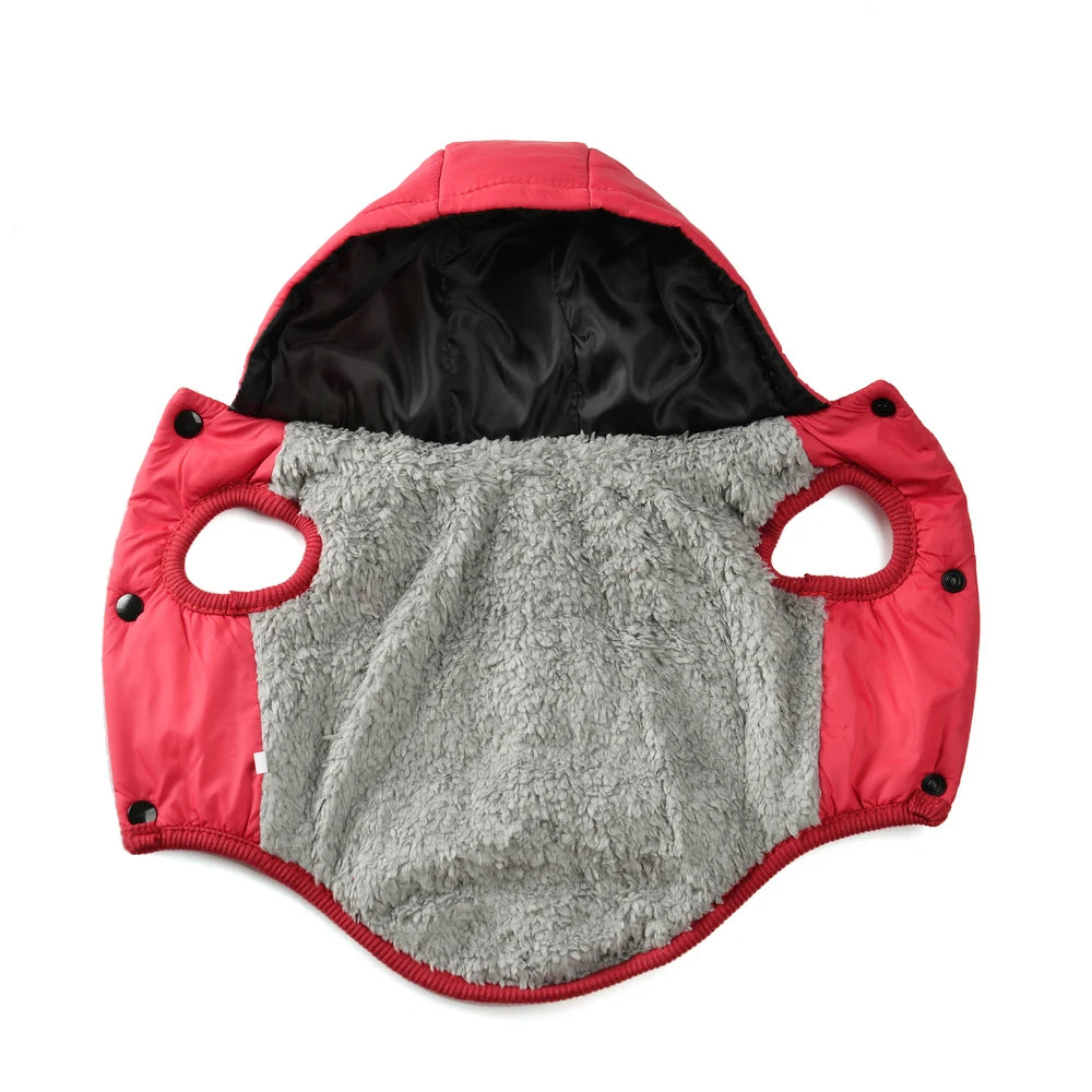 Thick Fleece Dog Hoodie Coat – Warm, Windproof & Cozy Winter Jacket with D-Ring