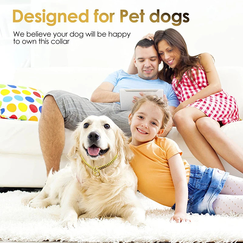 Stainless Steel Cuban Chain Dog Collar – Durable Training & Walking Metal Collar