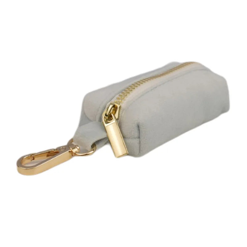 Light Blue Velve Personalized Dog Collar, Leash & Harness Set