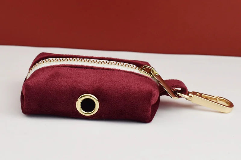 Red Wine Velvet Personalized Dog Collar, Leash & Harness Set