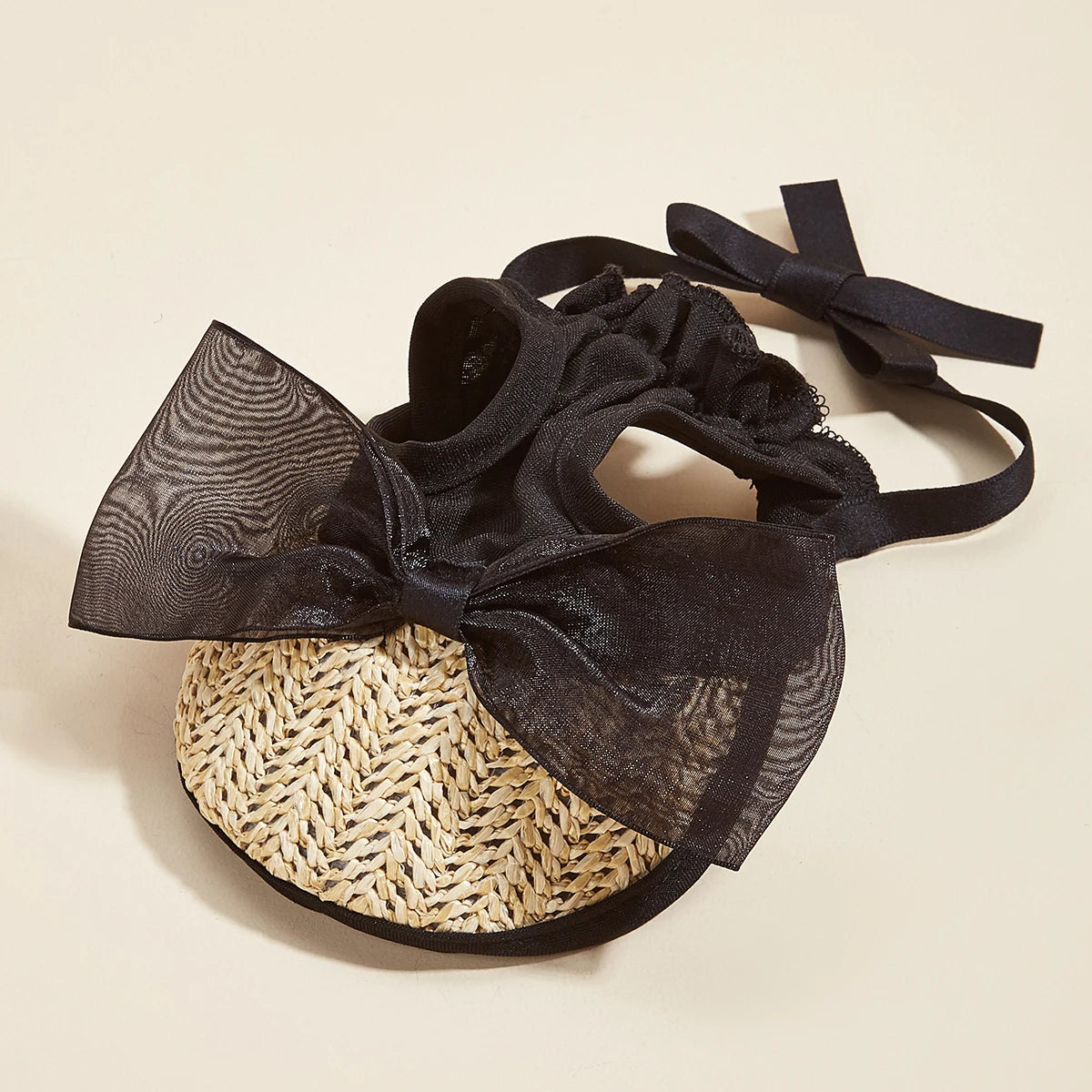 Summer Pet Sun Hat – Adjustable Lace Bow Cap for Dogs & Cats