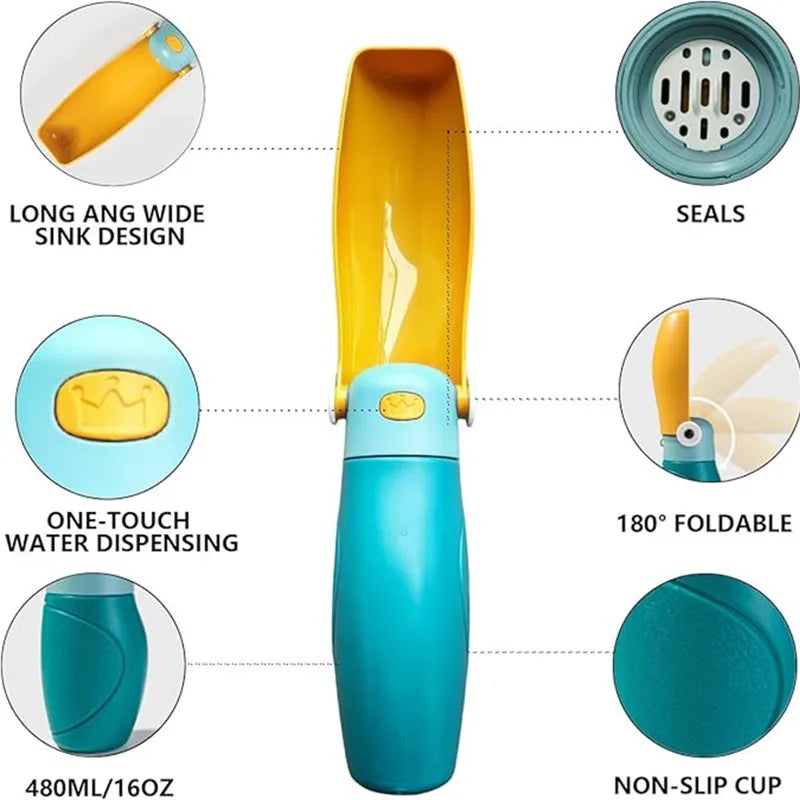 Portable Dog Water Bottle – Leakproof Travel Dispenser for Dogs, Cats