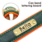 Personalized PU Leather Dog Collar – Soft Padded & Adjustable Custom ID Collar