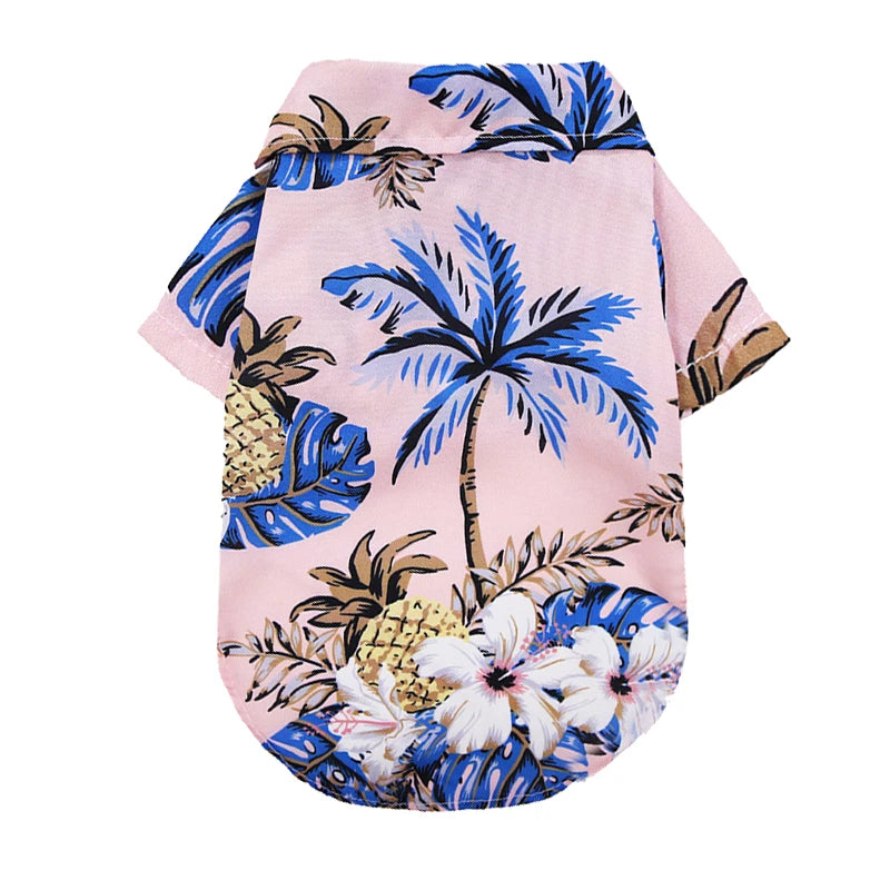 Hawaiian Beach Dog Shirt – Lightweight Summer Pet T-Shirt for Small & Medium Dogs