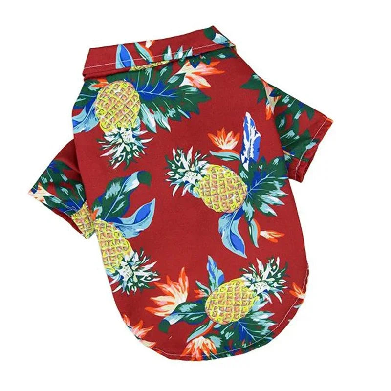 Hawaiian Beach Dog T-Shirt – Lightweight Summer Outfit for Small Dogs & Cats