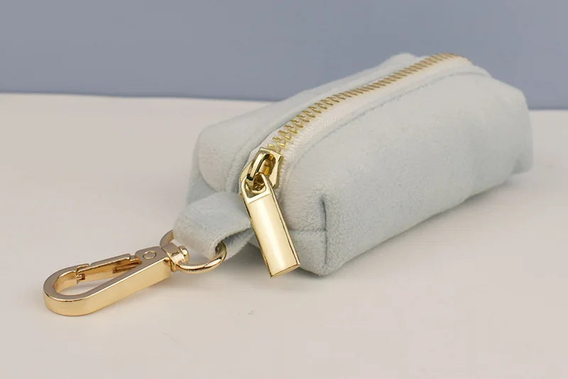 Light Blue Velve Personalized Dog Collar, Leash & Harness Set