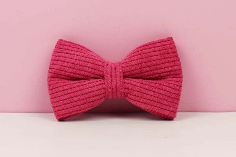 Mei Red Corduroy Personalized Dog Collar, Leash & Harness Set