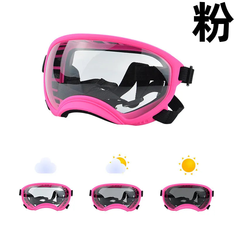 Color-Changing Dog Sunglasses – UV-Resistant Goggles for Outdoor Protection