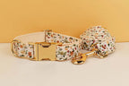 Luxury Flower Soft Cotton Personalized Dog Collar, Leash & Harness Set