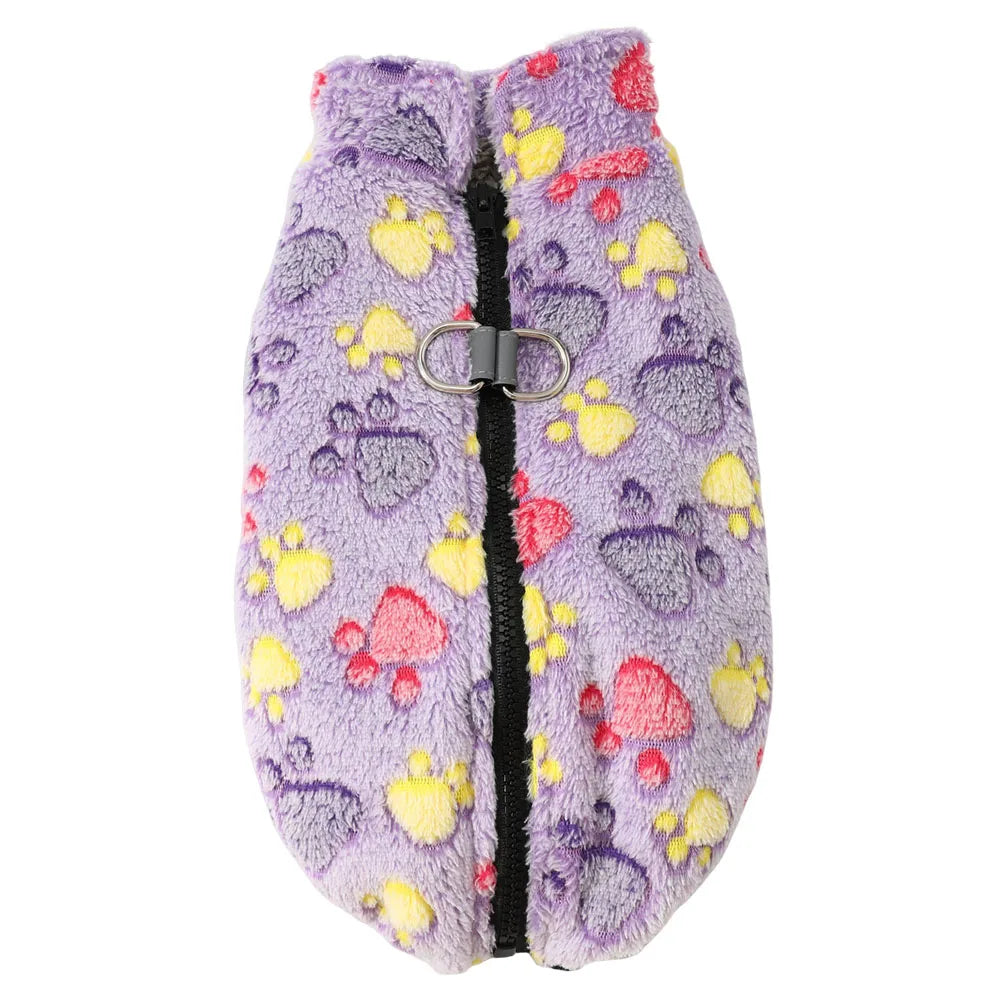 Fleece Winter Dog Jacket – Warm Adjustable Vest with D-Ring for Small Dogs