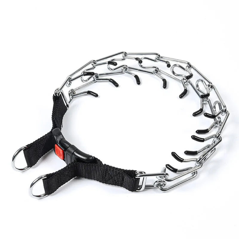 Metal Dog Training Collar – Detachable Stainless Steel Chain with Quick-Release Buckle