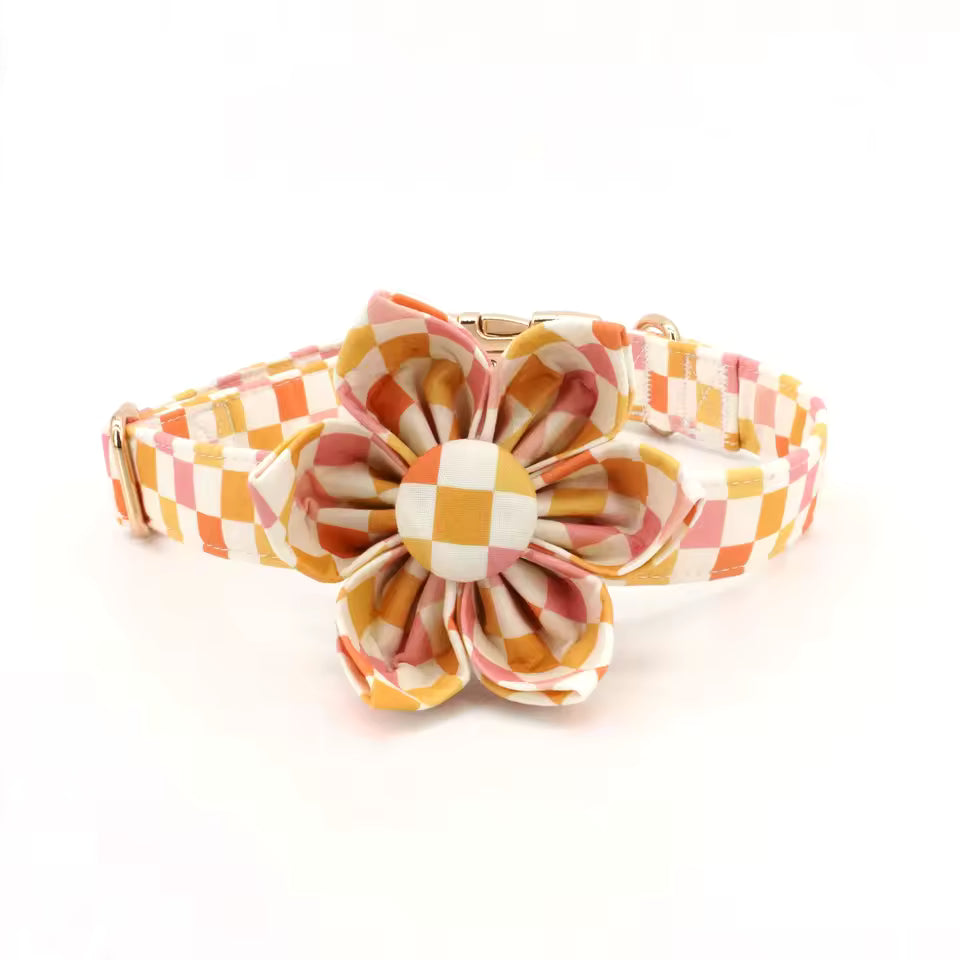 Sunset Picnic Floral Dog Collar and Leash Set