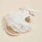 Summer Pet Sun Hat – Adjustable Lace Bow Cap for Dogs & Cats
