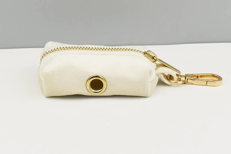 Milky White Velvet Personalized Dog Collar, Leash & Harness Set