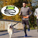 Hands-Free Dog Leash with Waist Bag – Reflective Elastic Running & Walking Leash