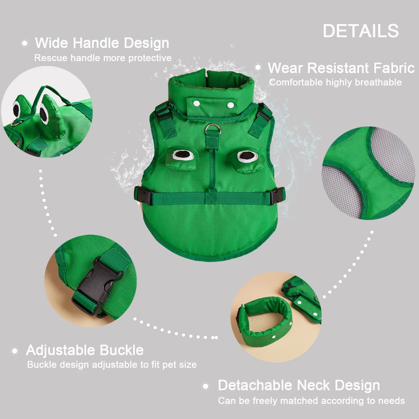 Dog Life Jacket – Adjustable Buoyancy Vest for Swimming, Boating & Surfing