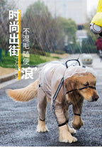 Transparent Hooded Dog Raincoat – Full-Body Waterproof PU Jacket for All Breeds