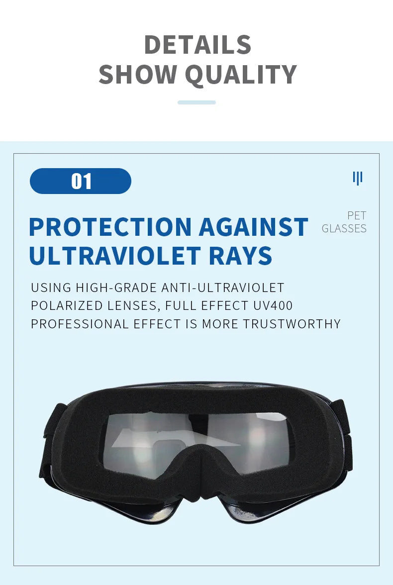 Dog Goggles – UV-Proof, Windproof Sunglasses for Medium & Large Dogs