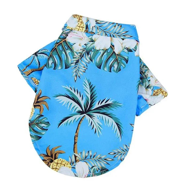 Hawaiian Beach Dog T-Shirt – Lightweight Summer Outfit for Small Dogs & Cats