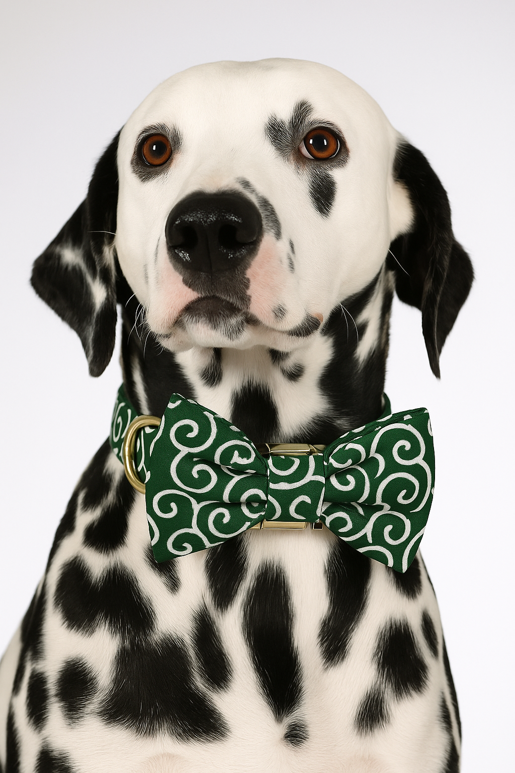 Green Soft Cotton Personalized Dog Collar, Leash & Harness Set