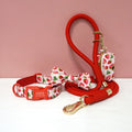 Personalized Light Weight Dog Collar Bowtie Leash Poop Bag Set