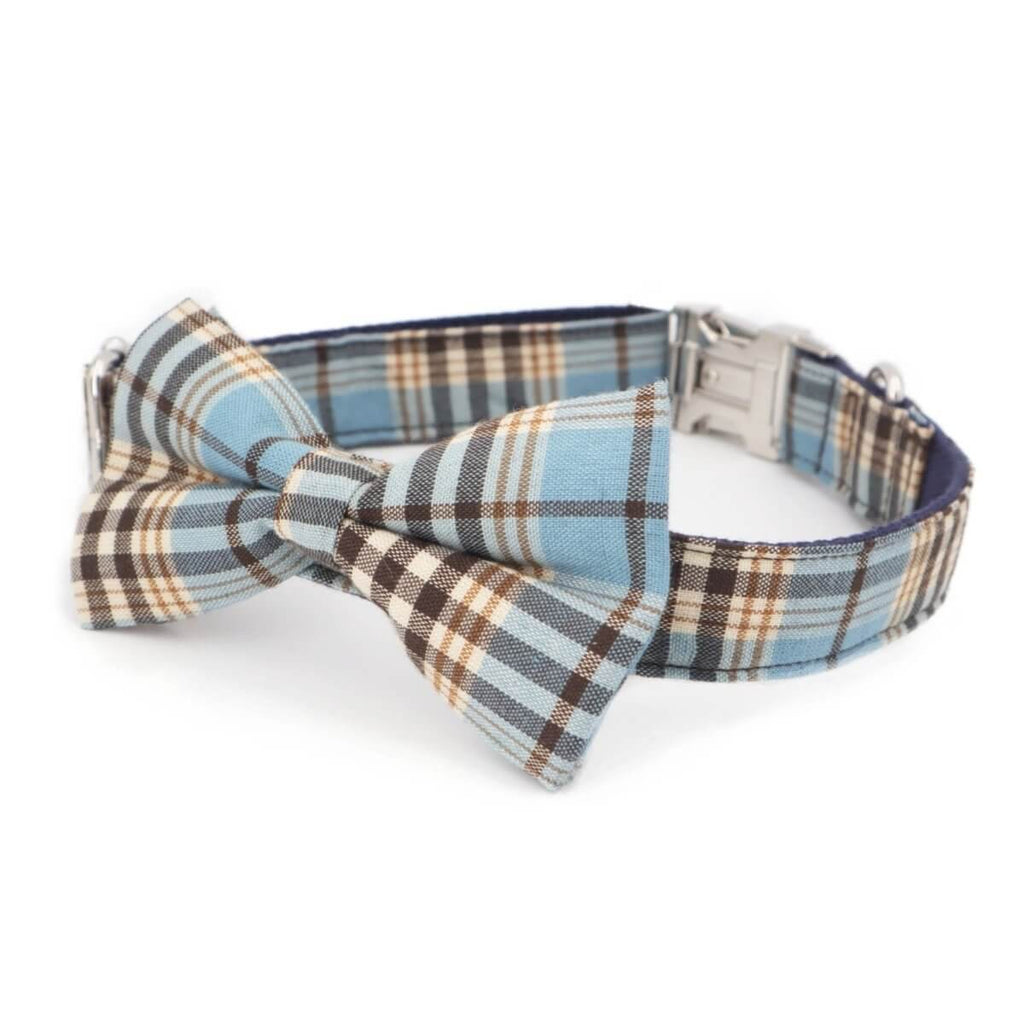 Designed Blue Brown Plaid Dog Vest Set