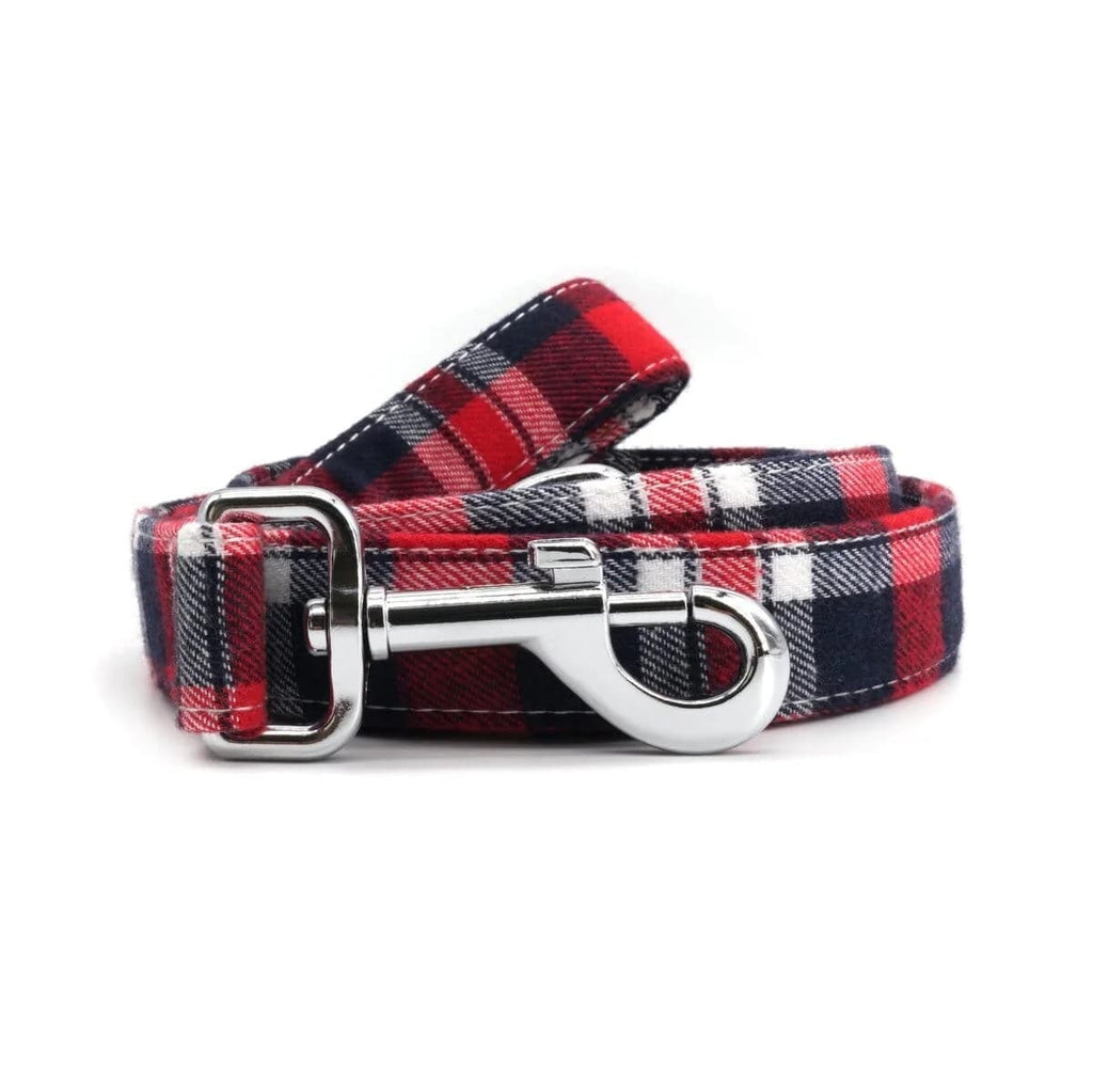 D&D Paws Leash Designed Crimson Navy Plaid Dog Vest Set