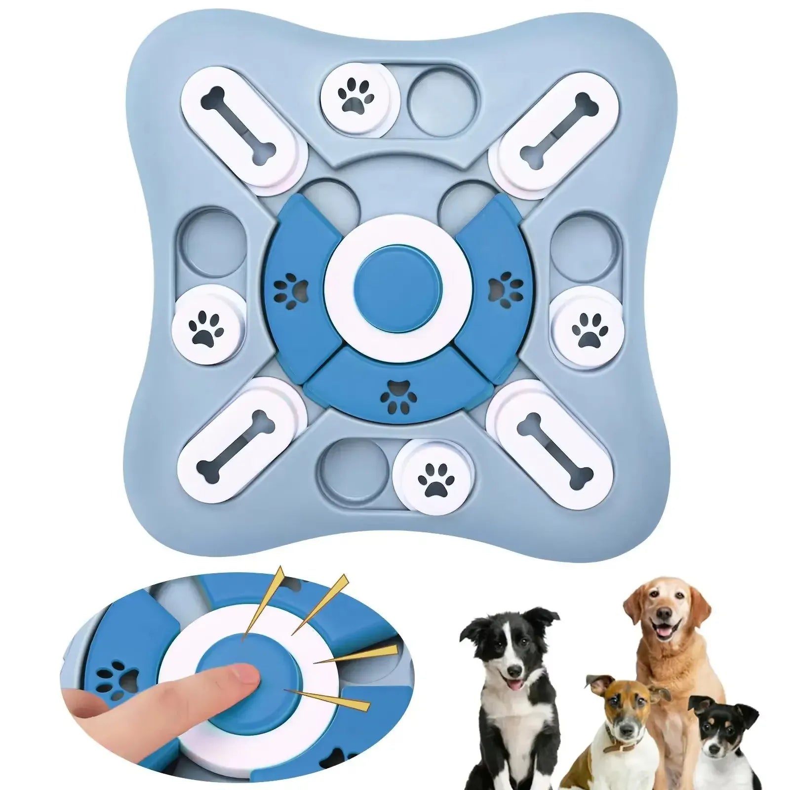 D&D Paws  black IQ Training Dog Puzzle Toy – Interactive Treat Dispenser & Slow Feeder