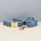 D&D Paws  Blue Denim Dog Harness, Collar & Leash Set – Classic Elegance Collection