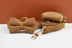 D&D Paws  Caramel Corduroy Dog Harness, Collar & Leash Set – Classic Elegance Collection