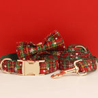D&D Paws  Christmas Plaid Dog Harness, Collar & Leash Set – Classic Holiday Elegance