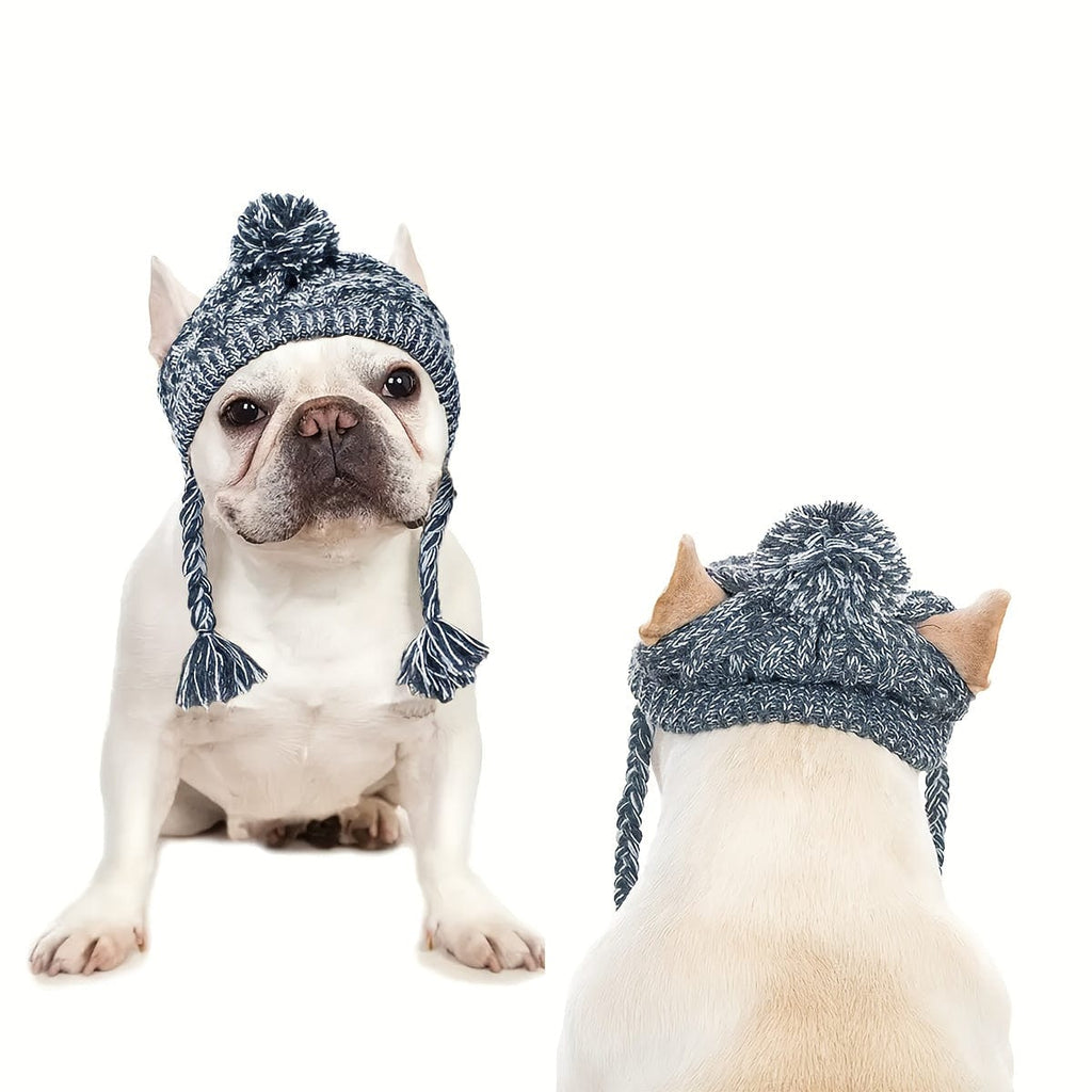 D&D Paws  Cozy Plaid Pet Earflap Hat – Warm Winter Dog Hat for Small & Medium Pets