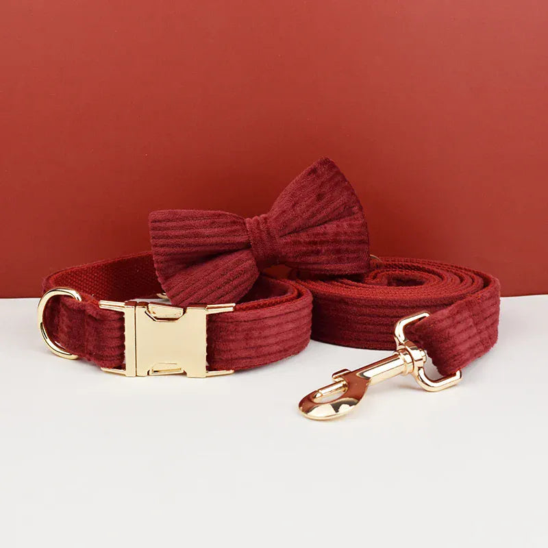 D&D Paws  Dark Red Corduroy - Classic Elegance Set