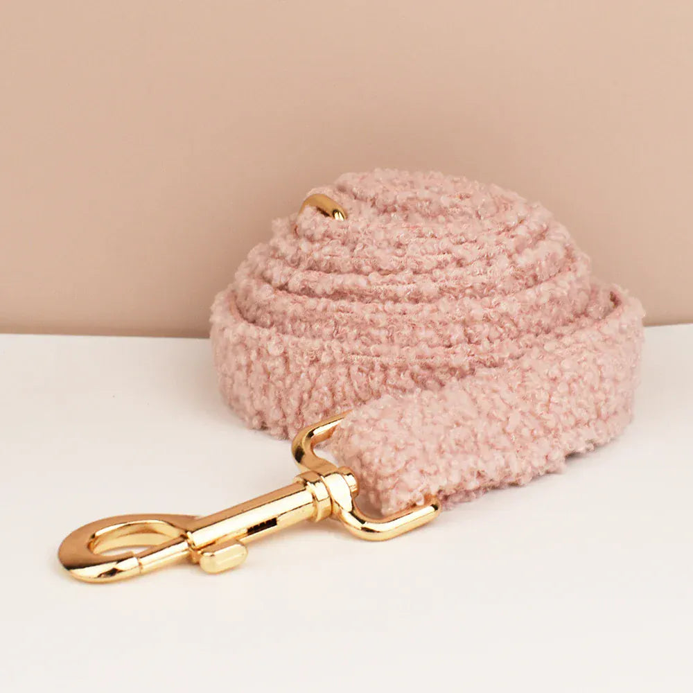 D&D Paws  Handmade Teddy Pink Dog Collar, Harness & Leash Set – Modern Luxe