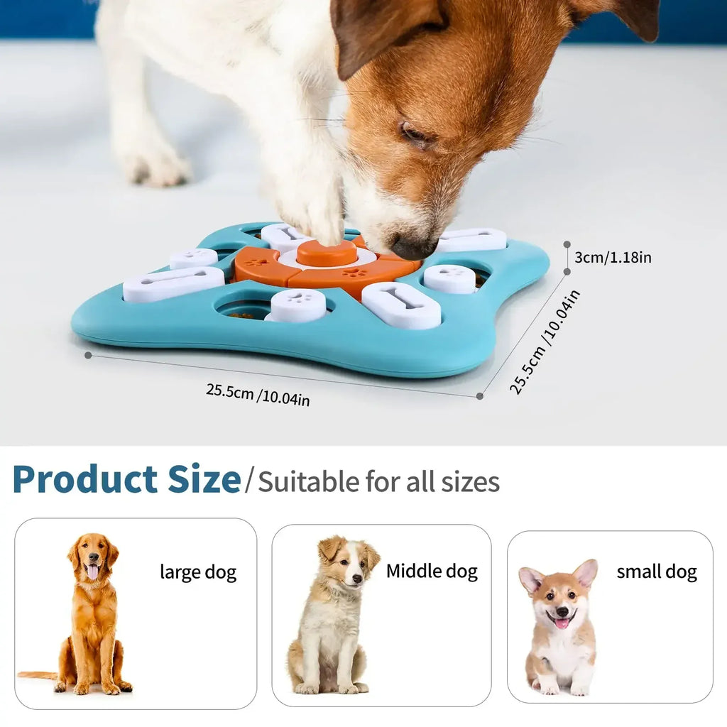 D&D Paws  IQ Training Dog Puzzle Toy – Interactive Treat Dispenser & Slow Feeder