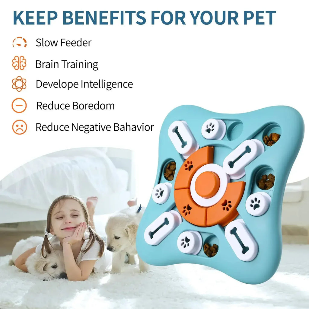 D&D Paws  IQ Training Dog Puzzle Toy – Interactive Treat Dispenser & Slow Feeder