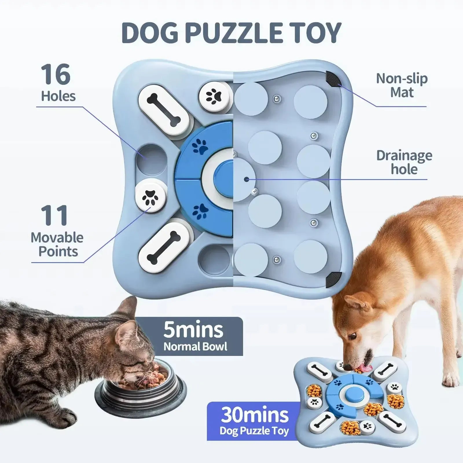 D&D Paws  IQ Training Dog Puzzle Toy – Interactive Treat Dispenser & Slow Feeder