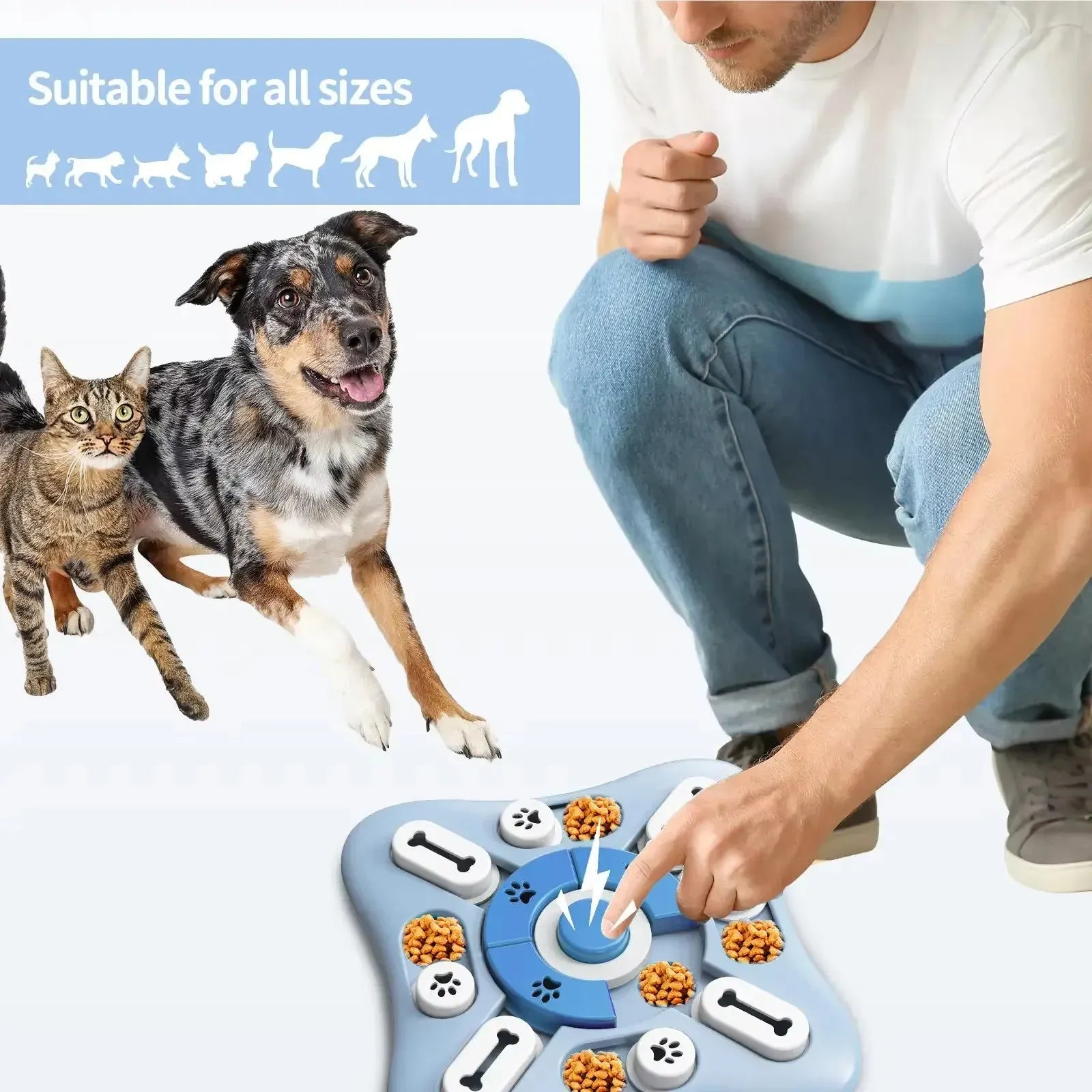 D&D Paws  IQ Training Dog Puzzle Toy – Interactive Treat Dispenser & Slow Feeder