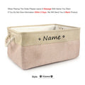 D&D Paws  Paw pink / S 31X21X12cm Personalized Pet Toy Storage Basket – Custom Name Linen Organizer for Dogs & Cats