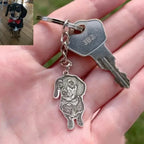 D&D Paws  Personalized Pet Photo Keychain – Custom Engraved Pet Memorial Pendant