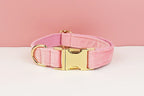 D&D Paws  Pink Velvet Dog Collar, Harness & Leash Set – Modern Luxe Personalized