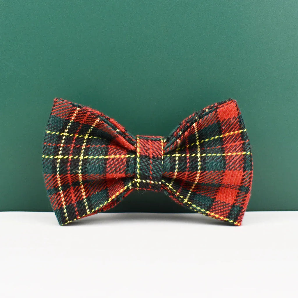 D&D Paws  Red Tartan Christmas Dog Harness, Collar & Leash Set – Personalized Holiday Style