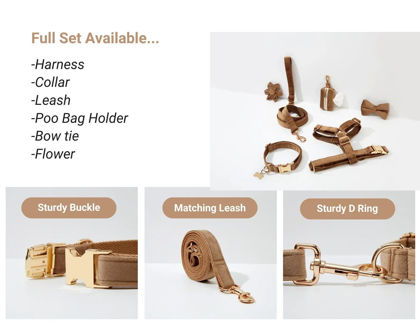 D&D Paws  Shallow Khaki Velvet - Modern Luxe Set