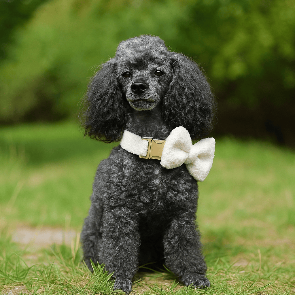 D&D Paws  Wedding Teddy Handmade Knitted Dog Collar, Harness & Leash Set – Classic Elegance