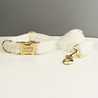 D&D Paws  Wedding White Lace Dog Collar, Harness & Leash Set – Modern Luxe Personalized