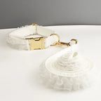 D&D Paws  Wedding White Lace Dog Collar, Harness & Leash Set – Modern Luxe Personalized